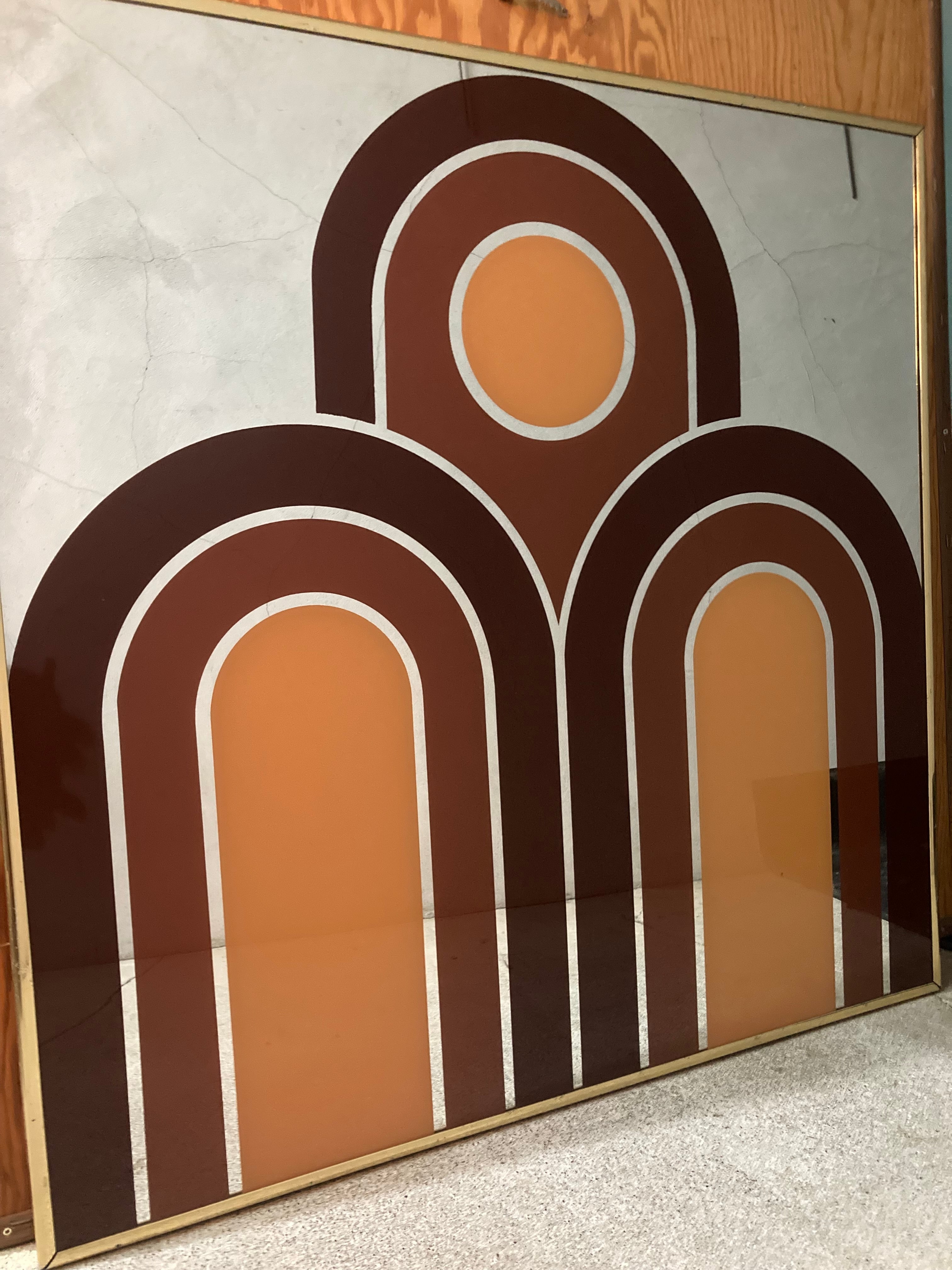 MIDCENTURY POP ART SPACEAGE GRAPHIC MIRROR