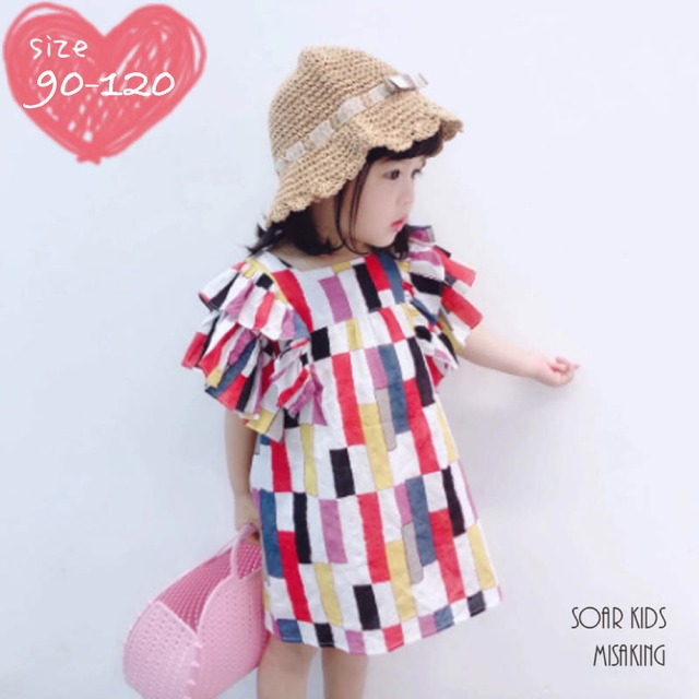 ★アウトレット 送料無料  マルチカラーワンピース 海外子供服 キッズ ベビー 女の子 夏 春 SOAR