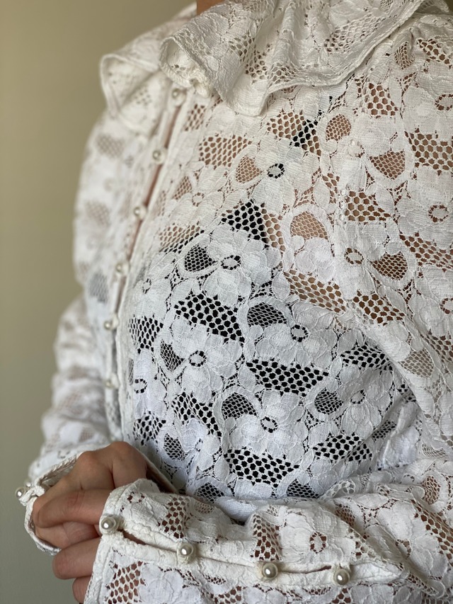 Ruffle Collar Lace Blouse