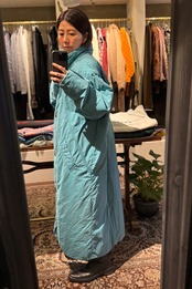 【送料無料】80's European long down coat MADE IN Portugal