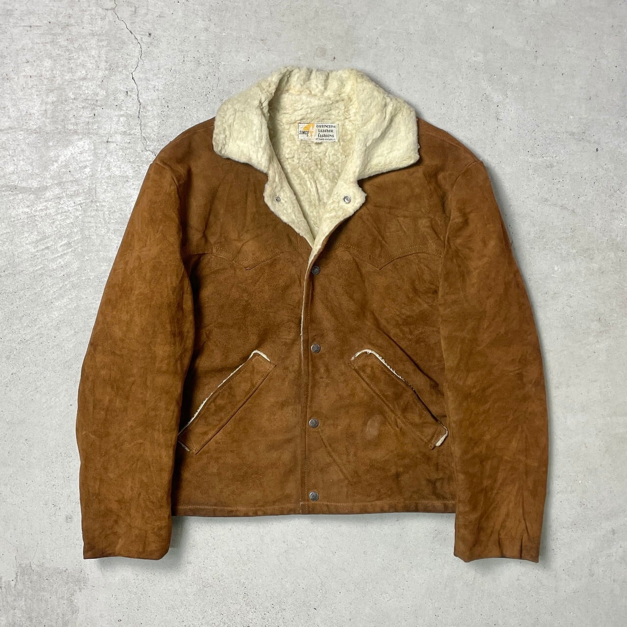 70年代 SIMCO LEATHER CO. スエードレザージャケット ボアジャケット 