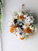 【White Grass Wreath】アンバードライドローズ×ドライコットン×パンパスグラス×ラムズイヤー