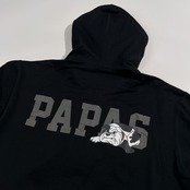 PAPAS パパス ブルドッグ プリント セットアップ ジャージ ジップアップ スウェット パーカー & パンツ サイズ 48 M /ブラック/メンズ