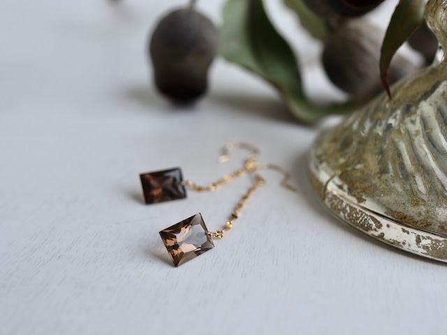 ★SOLD OUT／Smoky quartz／earrings