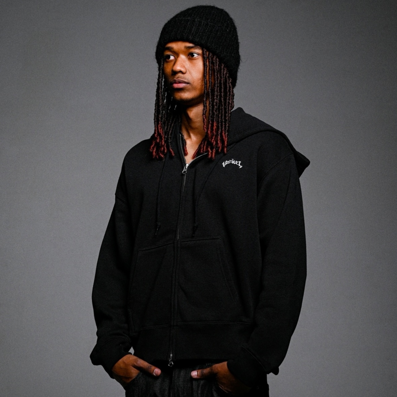 OG SMALL LOGO SHORT LENGTH ZIP HOODIE