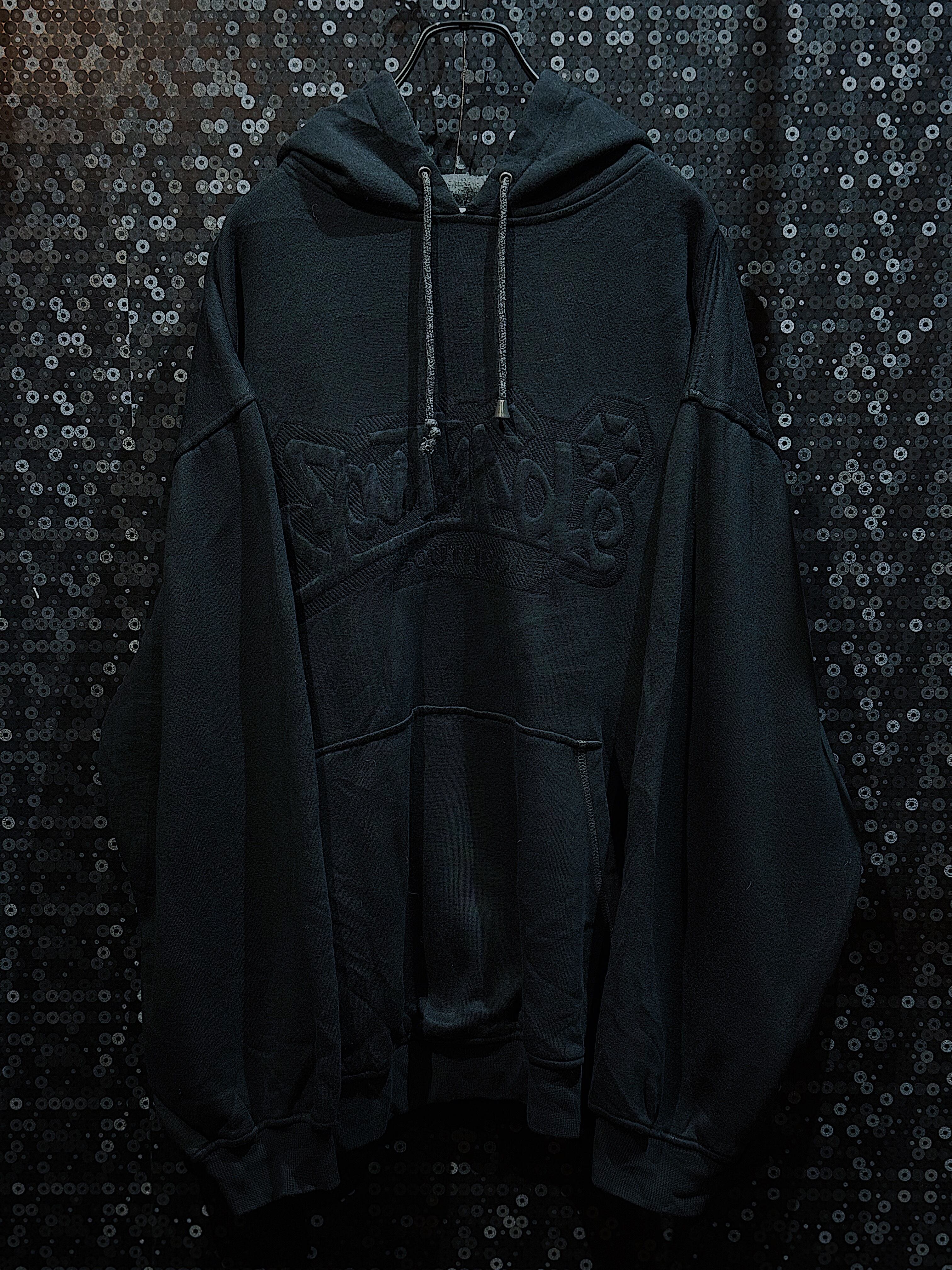 "South Paul"vintage embroidery logo black hoodie