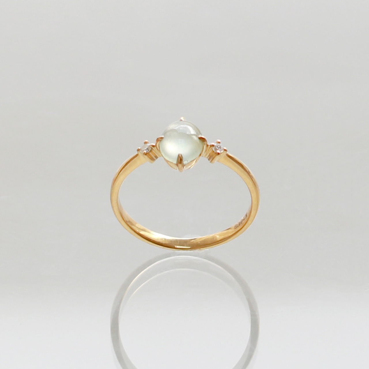 翡翠リング K10YG ice jade diamond A貨翡翠 jd_rg2203