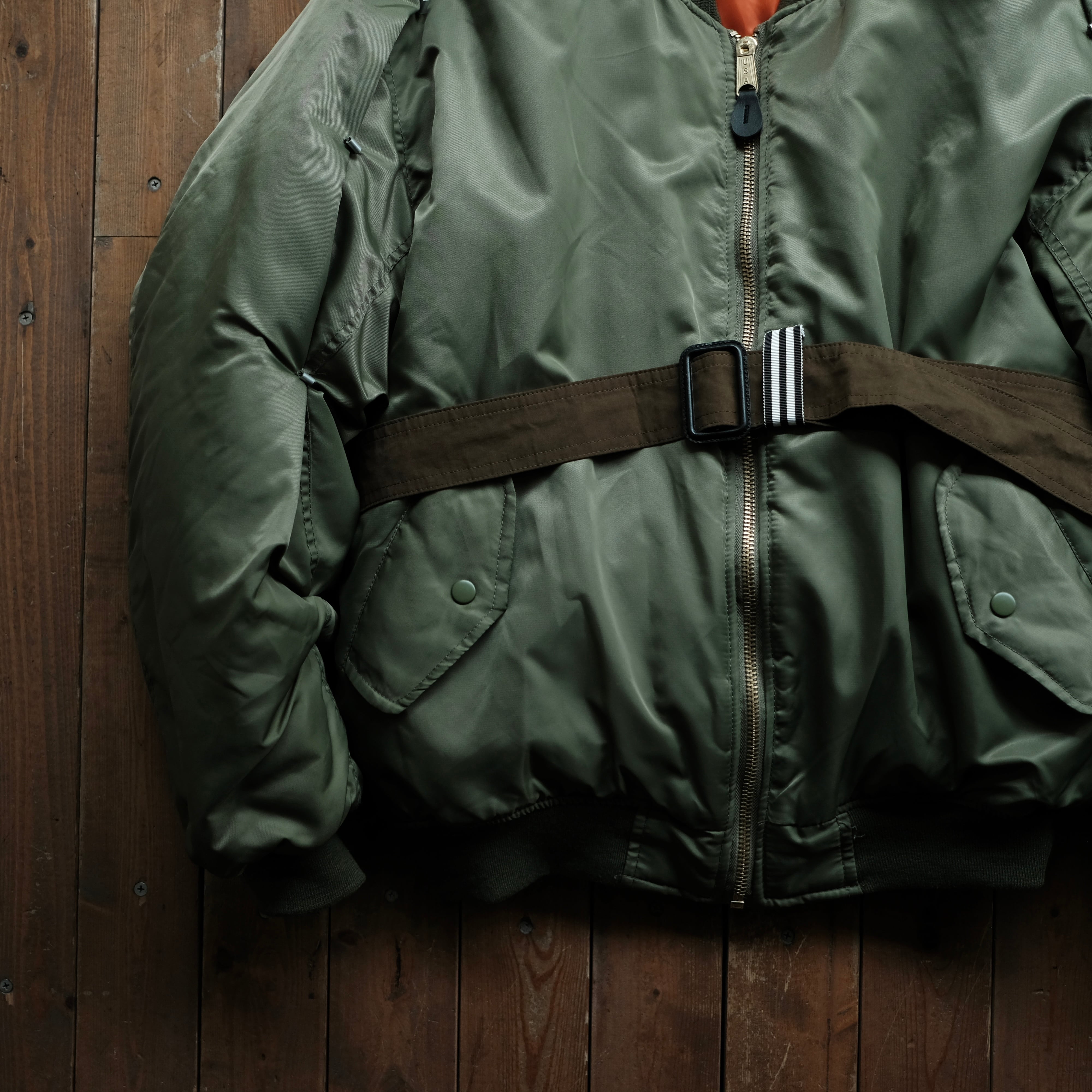 MARINA YEE UPCYCLE COLLECTION HANDMADE MA-1 BOMBER JACKET