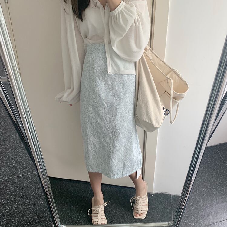 レースジャカードスカート サマースタイルウェストルーズAライン 夏物 ビッグFスモールZ韓国20842550380