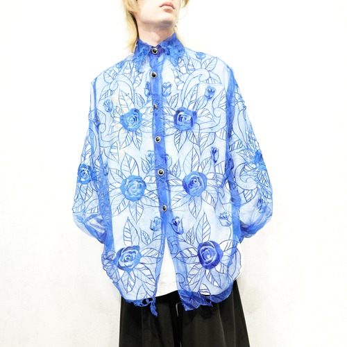 *SPECIAL ITEM* USA VINTAGE FLOWER EMBRIDERY ALL LACE DESIGN SHIRT/アメリカ古着花柄刺繍総レースシャツ