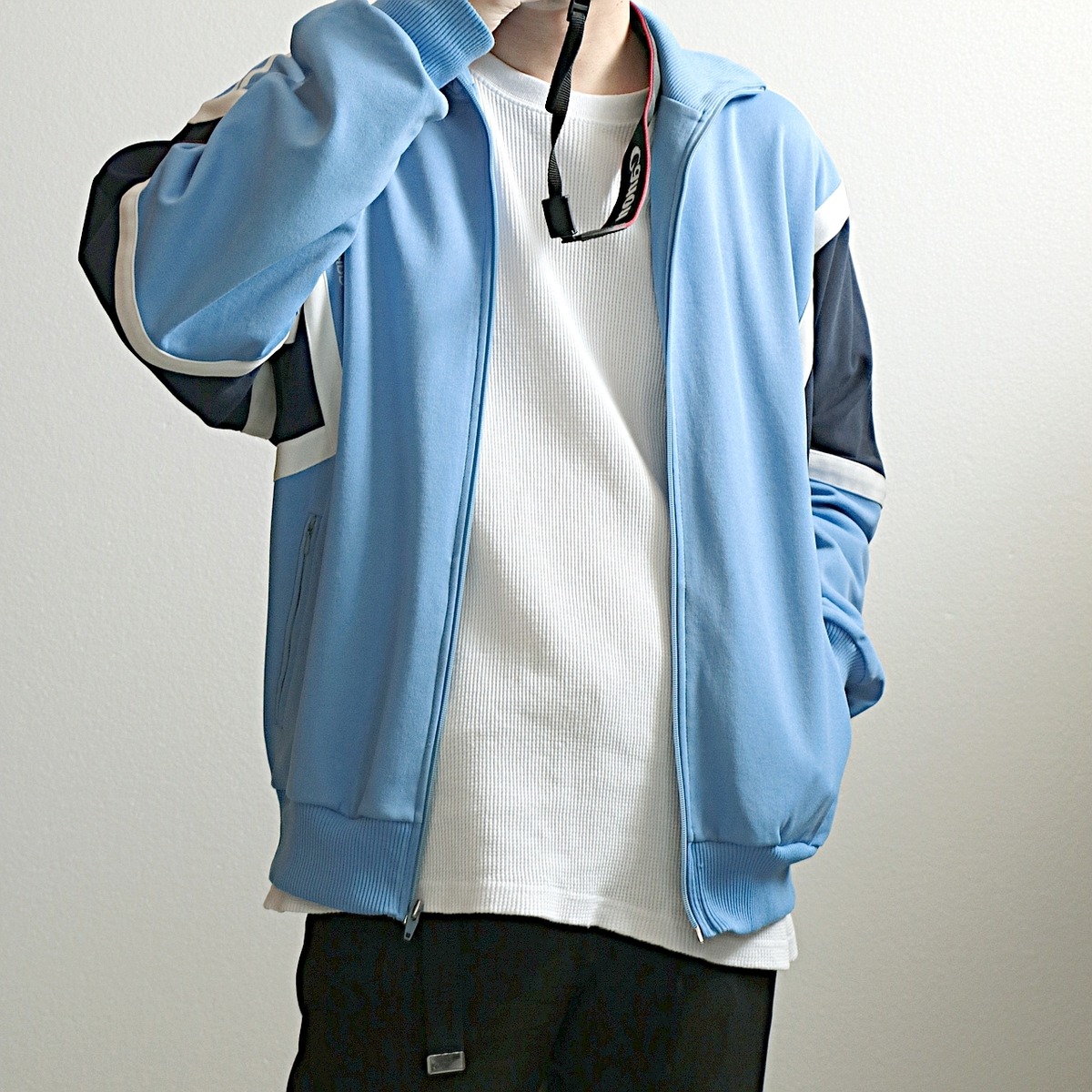 90s adidas アディダス ハイネック トラックジャケット ジャージ 古着 