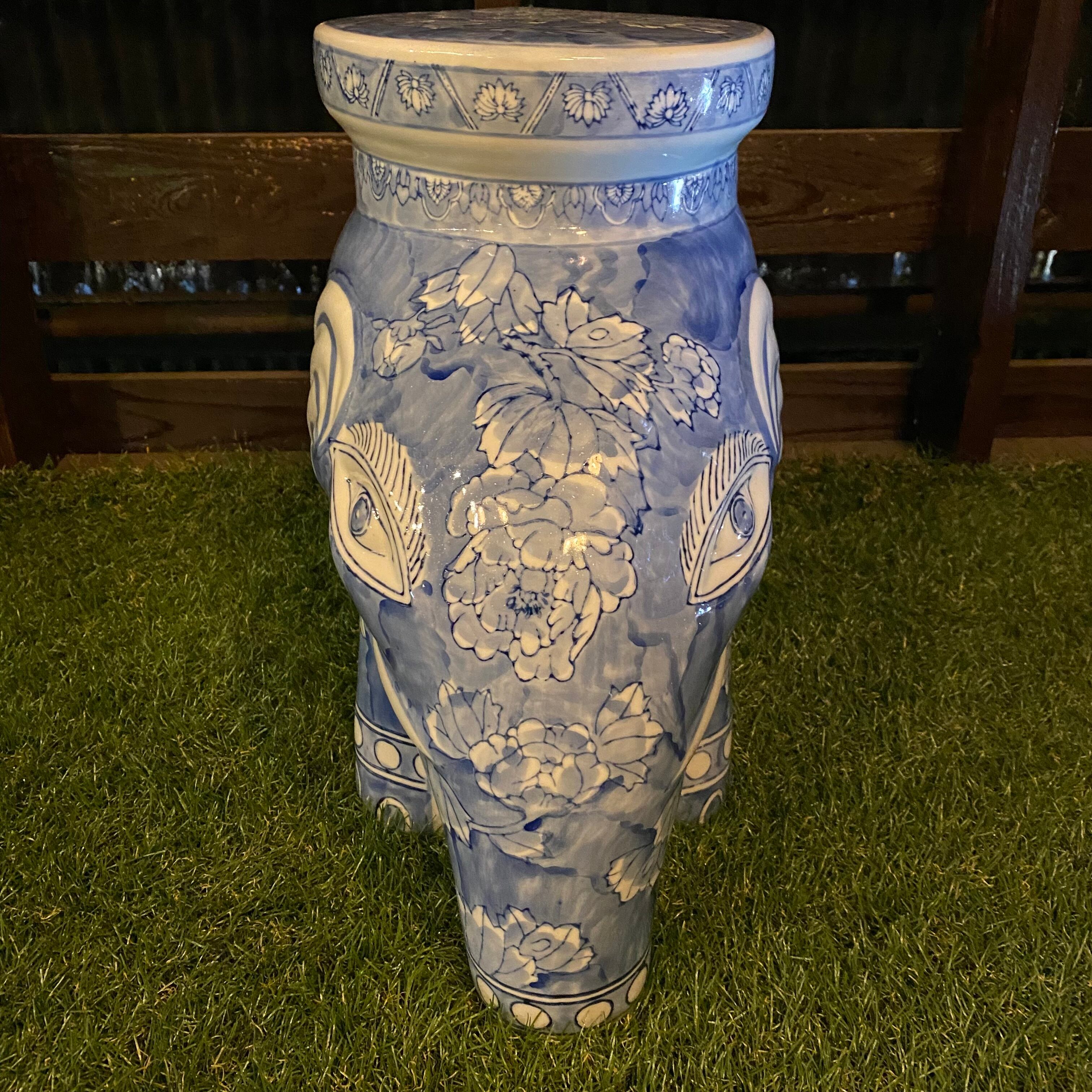 象 ゾウ 花台 陶器 サイドテーブル オブジェ レトロ アンティーク | Pay ID