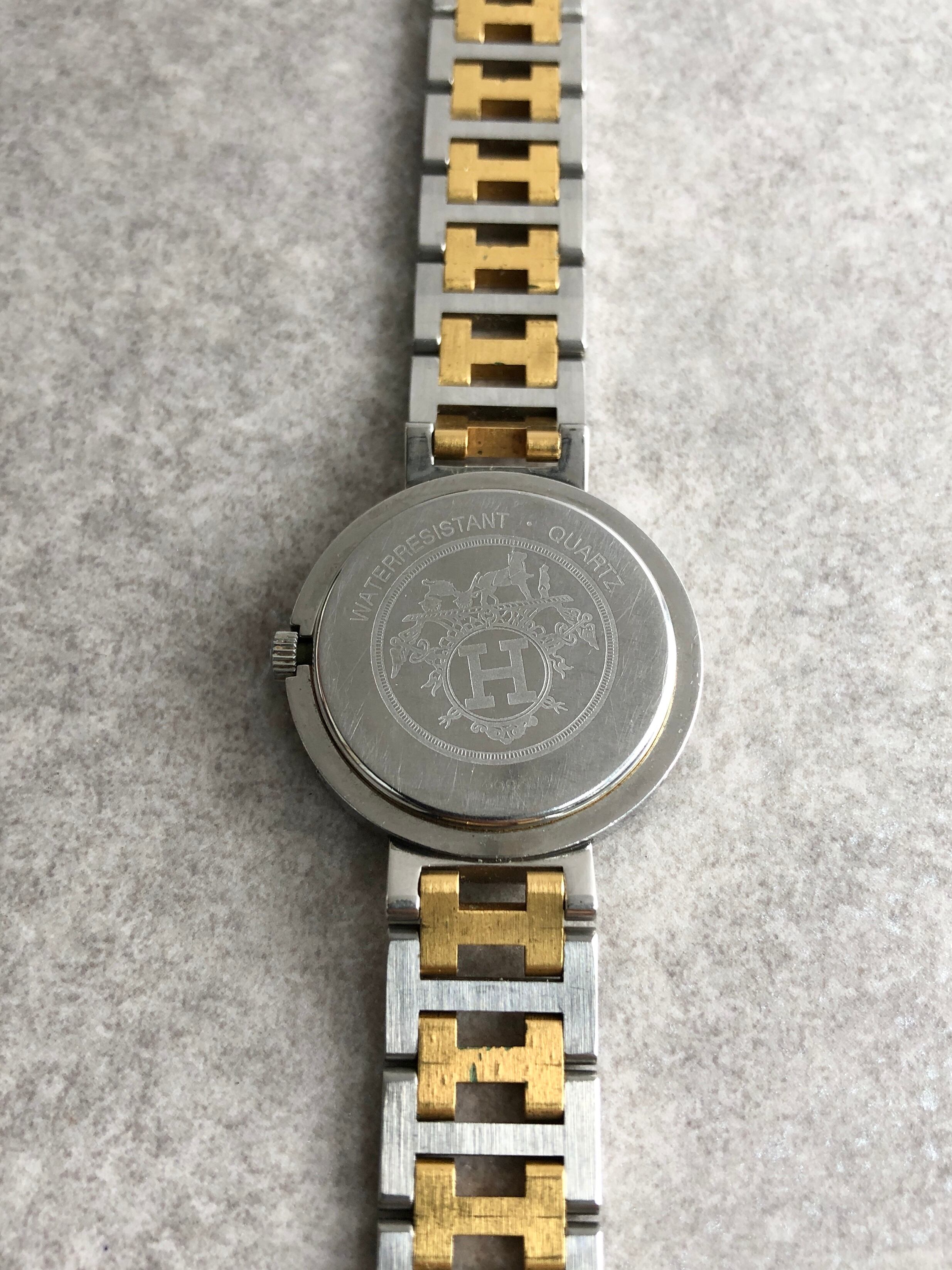 HERMES エルメス クリッパー 腕時計 ゴールド×シルバー ステンレス