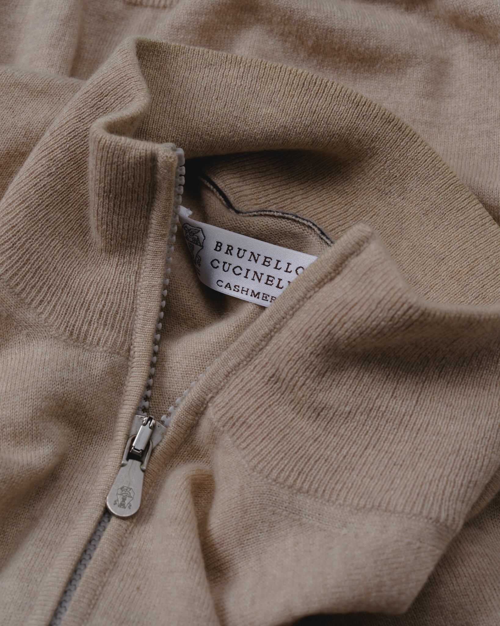 ◇BRUNELLO CUCINELLI グレー 薄手ハーフジップニット カシミヤ 1990s-2000s] 