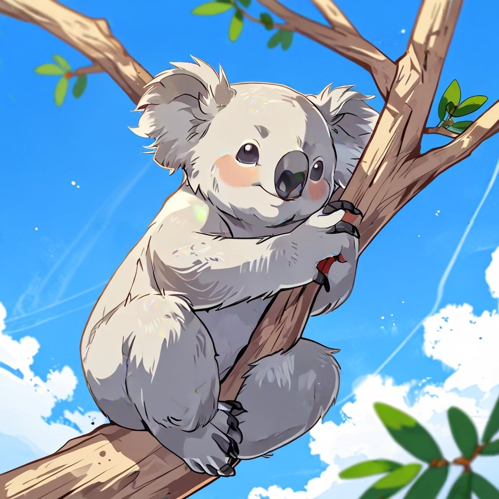 青空の中くつろぐコアラ【AIイラスト】（20枚セット） | ImaginaryStock