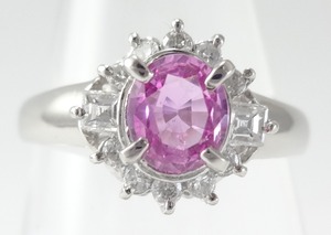 【SOLD OUT】ピンクサファイア　ダイヤリング　プラチナ　～【Jewelry Maki】 Pink Sapphire Diamond Ring Platinum～