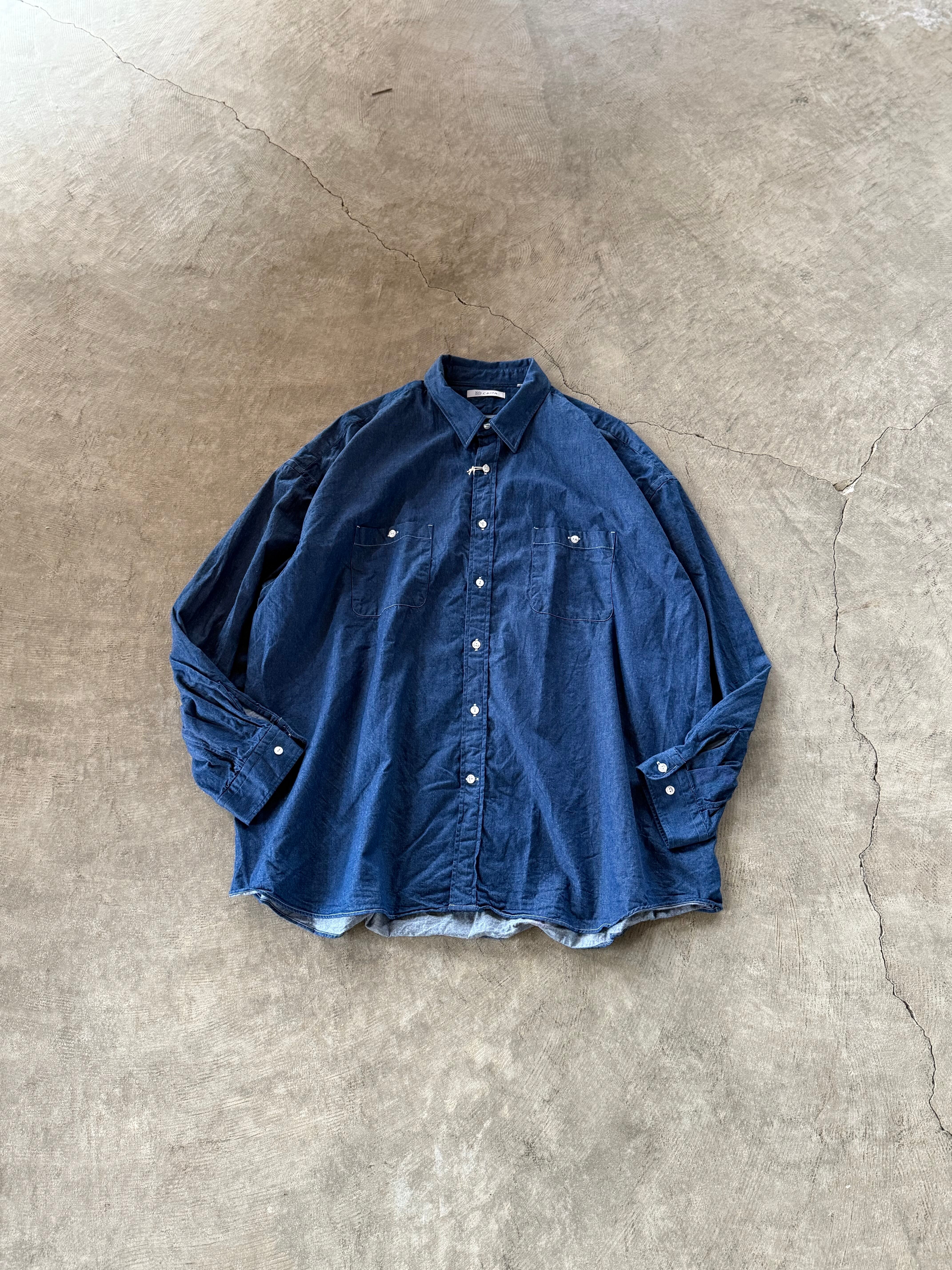 CATTA カッタ 【REGULAR WIDE SHIRT-DENIM(NAVY)】 | LARGE LAB TOWN