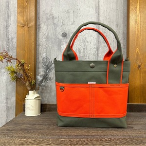 当店人気No.1.▽Bi Color Tote "M"【ジャングル×スカーレット】
