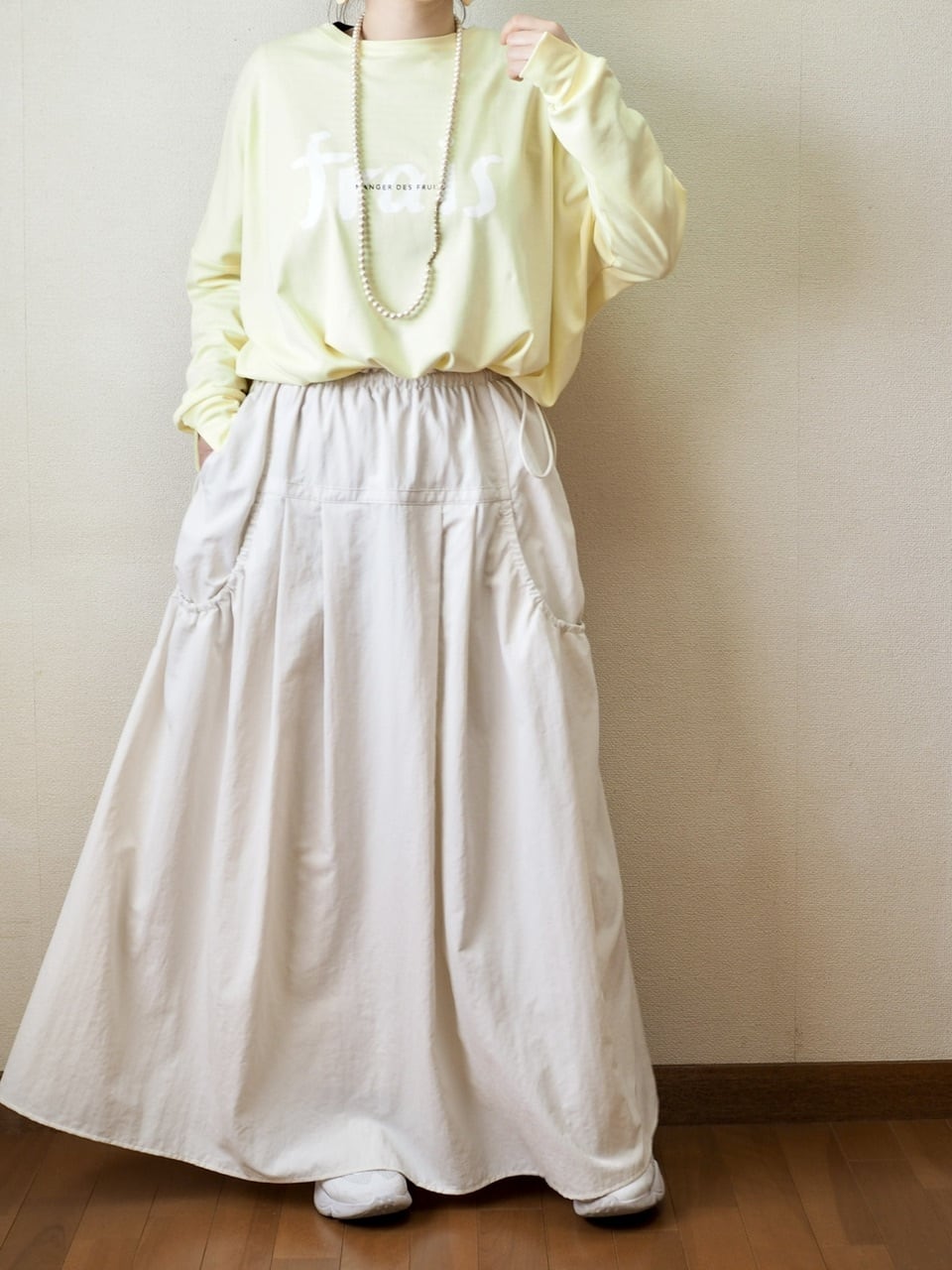 デザインロングスカート <オフホワイト>