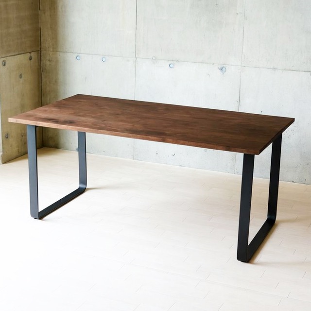 ダイニングテーブル 160  無垢天板 アイアン脚 ウォールナット無垢材 天然木 北欧 ナチュラル おしゃれ 4人 6人 鉄足 鉄脚 アイアン足