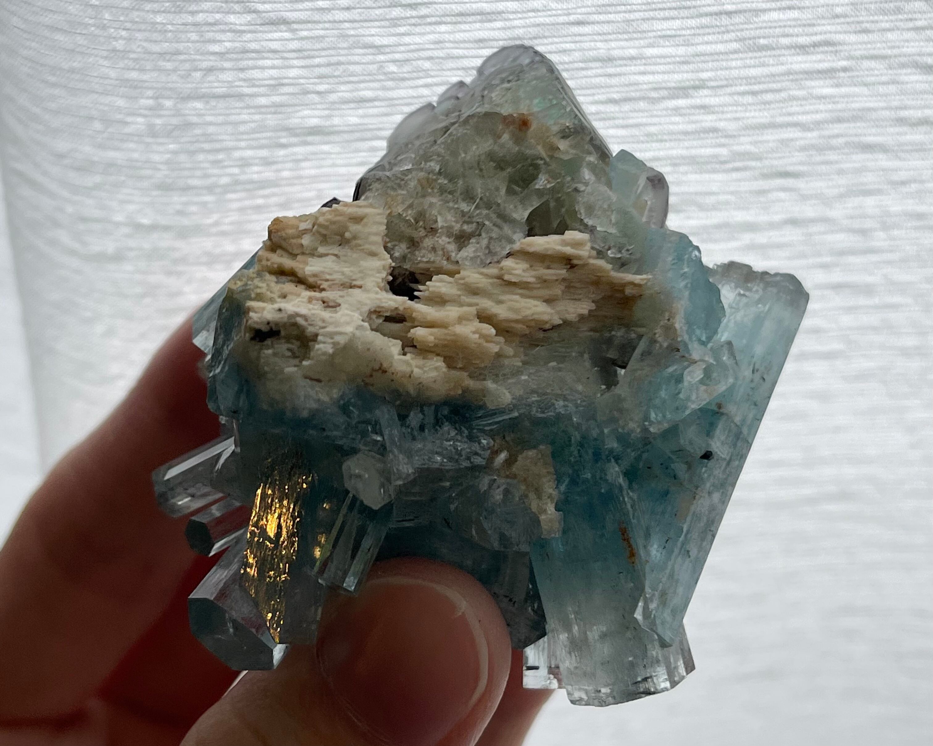 アクアマリン / フローライト / フェルスパー【Aquamarine with