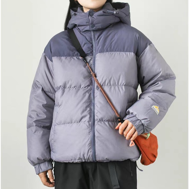 バイカラー 中綿フードジャケット