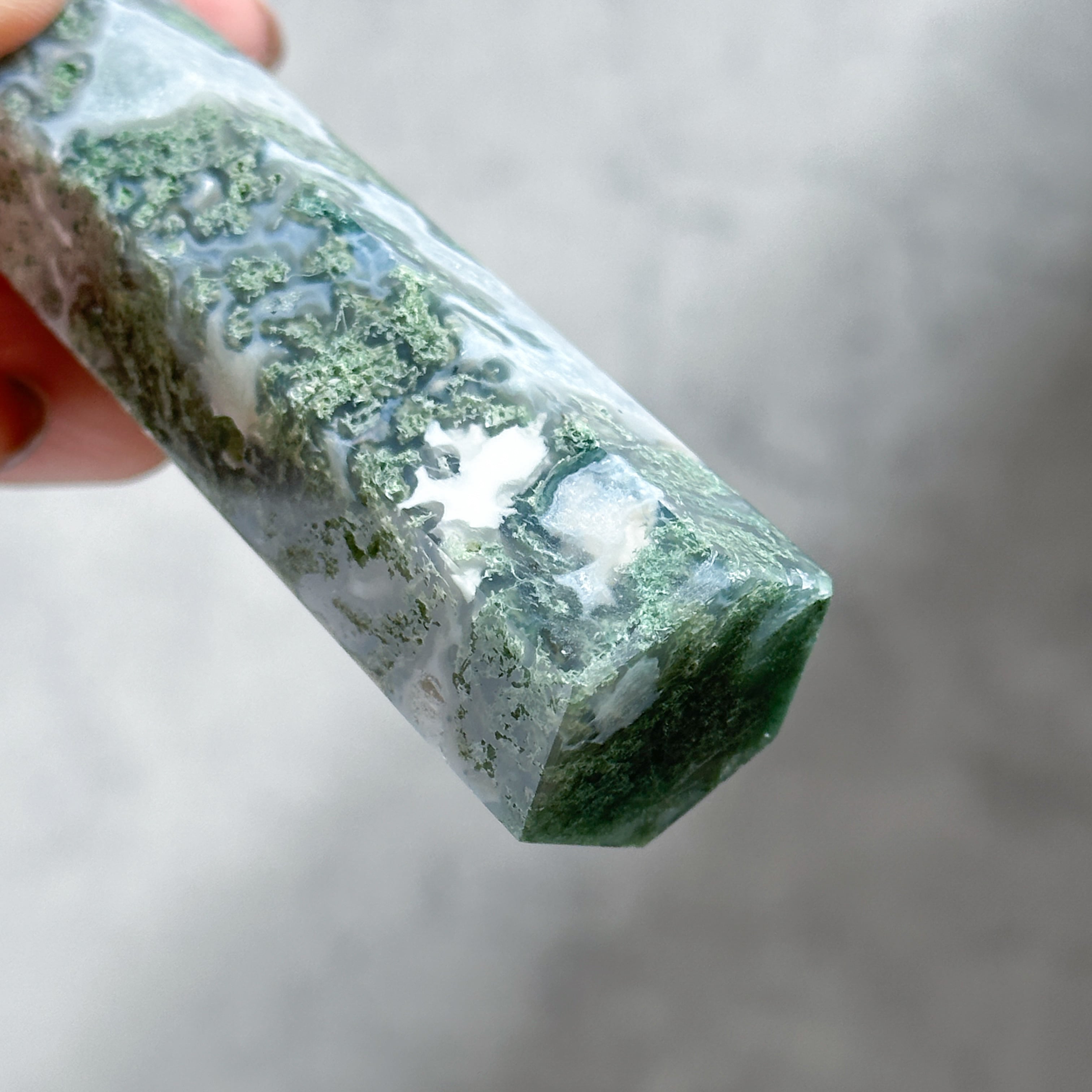 ★特別ご提供★健康と豊穣☆森林浴の石♡【モスアゲート『苔瑪瑙』キューブ】❤️ ◇限定入荷！◇自然の芸術品！苔模様が美しい◇大自然の