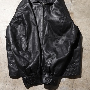 美品 L アルミジップ OLD GAP 90s Y2K レザージャケット オールドギャップ 黒