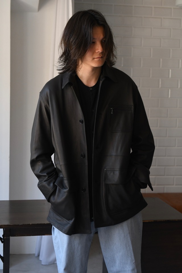 BISOWN / LUMB LEATHER HUNTING JACKET (BLACK)