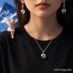★特別セット【愛がはじまる日・恋の予感の日・愛される日】ハートクリスタル(水晶)ペンダント&ピアス by ミステイハッピーモール