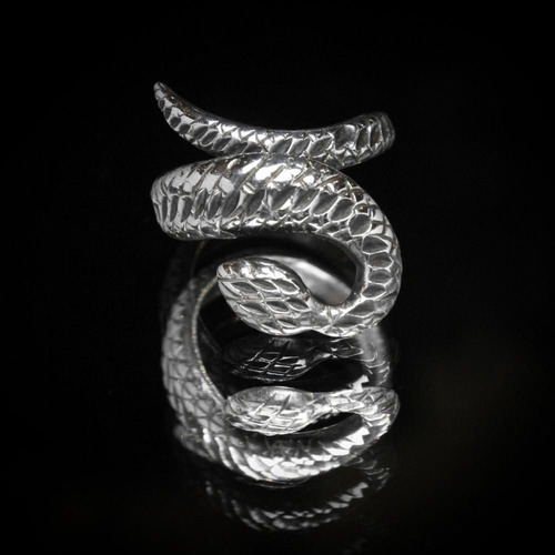 Vintage Snake Silver Ring [STERLING] Snake Head Motif