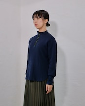 RITSUKO KARITA - Louise Hook Thermal Top :Navy|メタルフック/コットンサーマル/ユニセックス