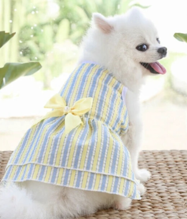 服 犬用 春夏 ワンピース リボン かわいい ペット用品