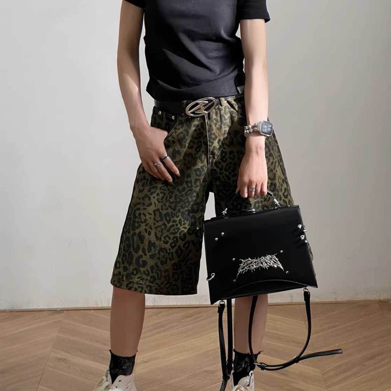 Backpack, Dark Punk Studded Thorn Design Student School Bag (ME291)