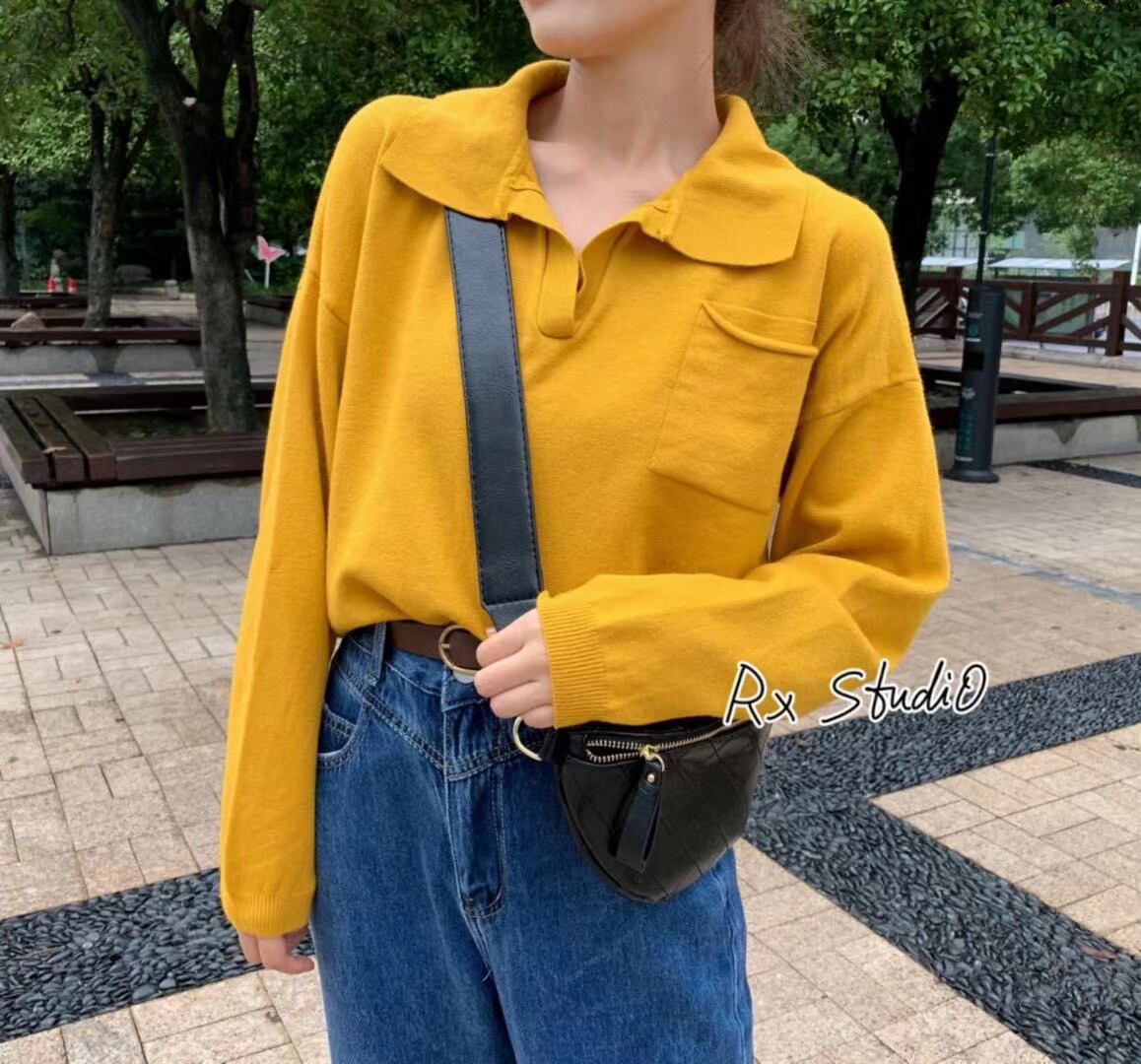 スキッパーカラーニット