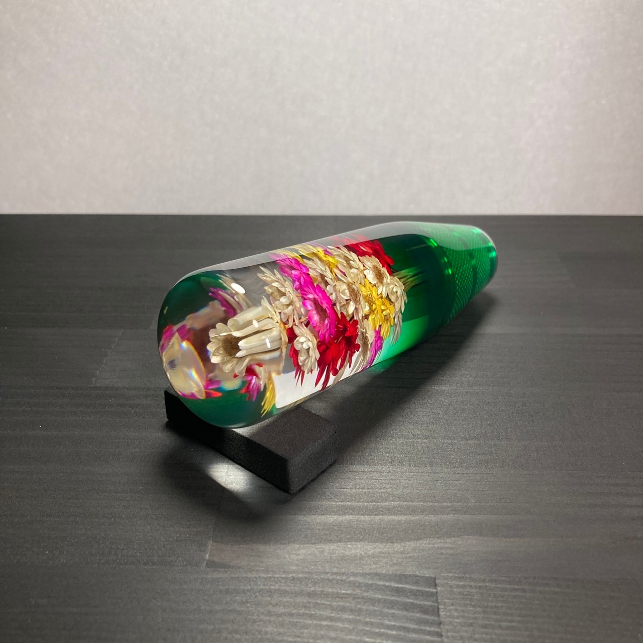 水中花シフトノブ　【特極-Tokugyoku-緑】　140㎜　【送料無料】