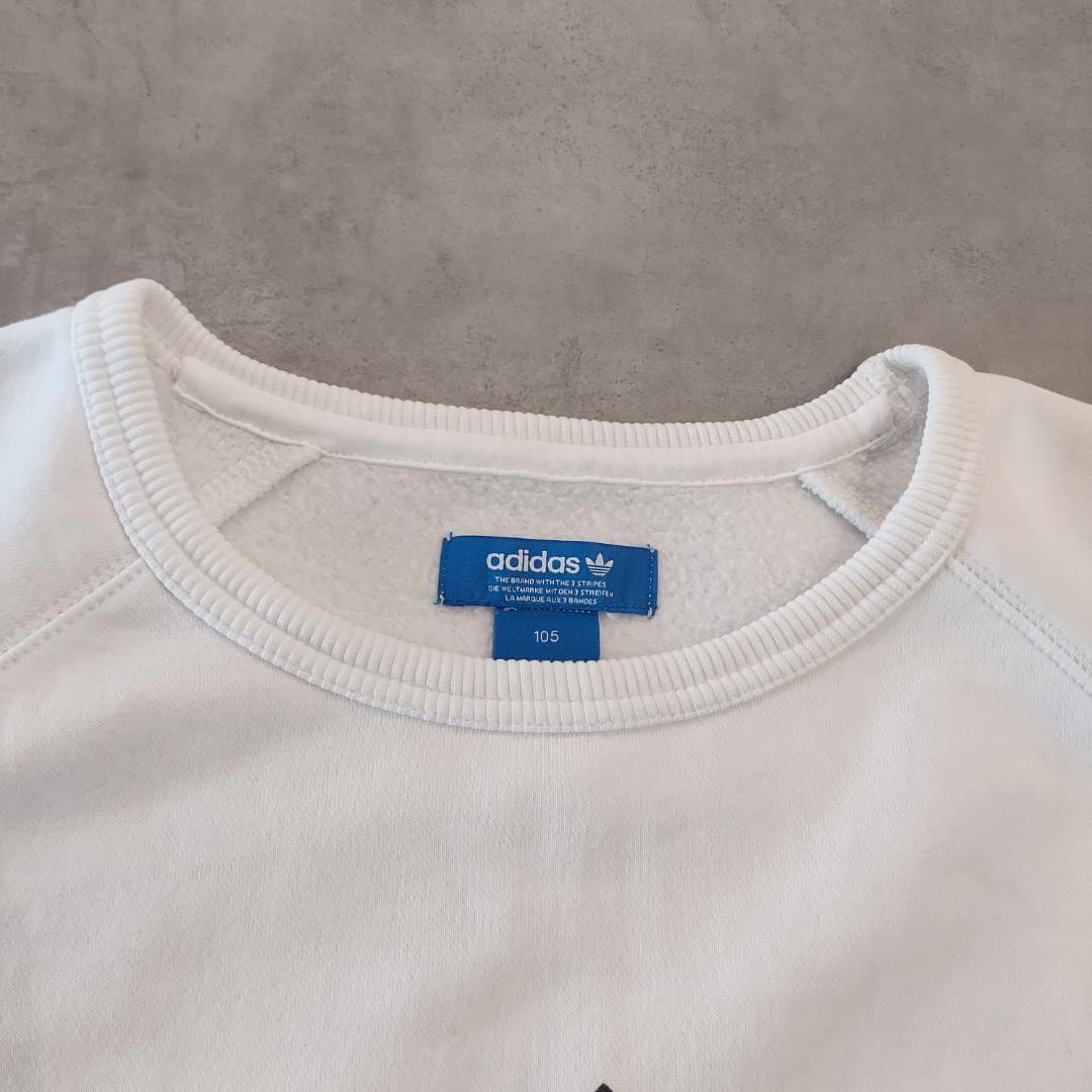 アディダス スウェット 古着 ビッグロゴ プリント XL 白 黒 16521 アディダス スウェット 古着 ビッグロゴ プリント XL 白 黒 16521 | fuufu