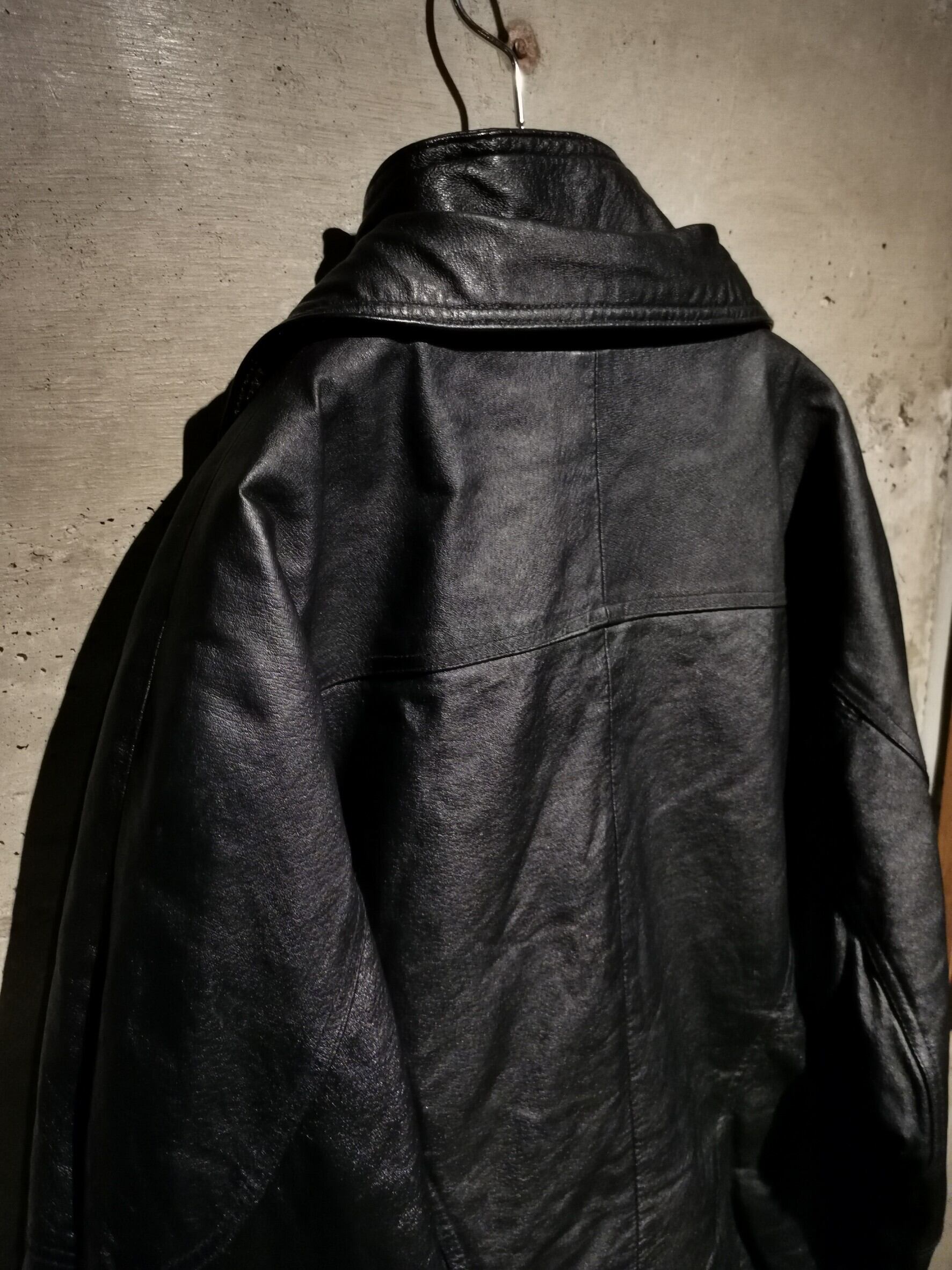 Caka】Layered Gimmick Design Loose Leather Jacket | Caka(カカ
