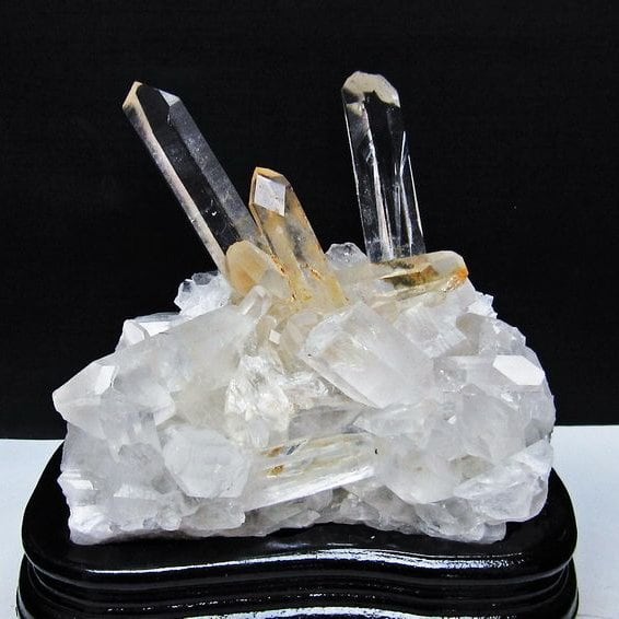 1.4Kg 水晶 クラスター マダガスカル産 台座付属 水晶 原石 一点物 182-9430
