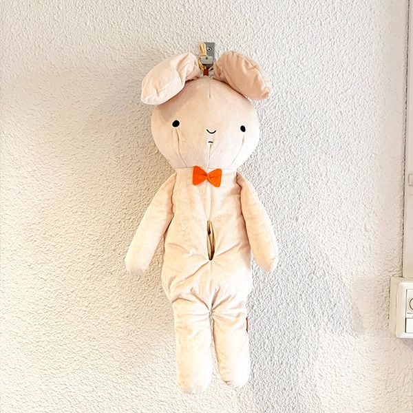 クレヨンしんちゃん ネネちゃんうさぎのティッシュカバー ベージュ