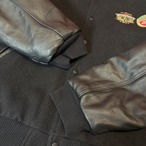 MURPHYS IRISH STOUT ビール　ウール×レザー　スタジャン　刺繍ロゴ　本革　ブラック　XL マーフィーズ　アイリッシュスタウト