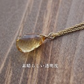 ✨11月誕生石✨ シトリン＜大粒ドロップ・ブリオレット＞のペンダント（K14GF）