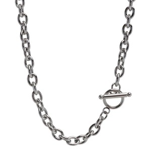 【特価処分】[silver KYASYA]太幅 ステンレス チェーンネックレス メンズ レディース マンテル ネックレス シルバー 銀色 あずきチェーン シンプル ネックレス 50cm