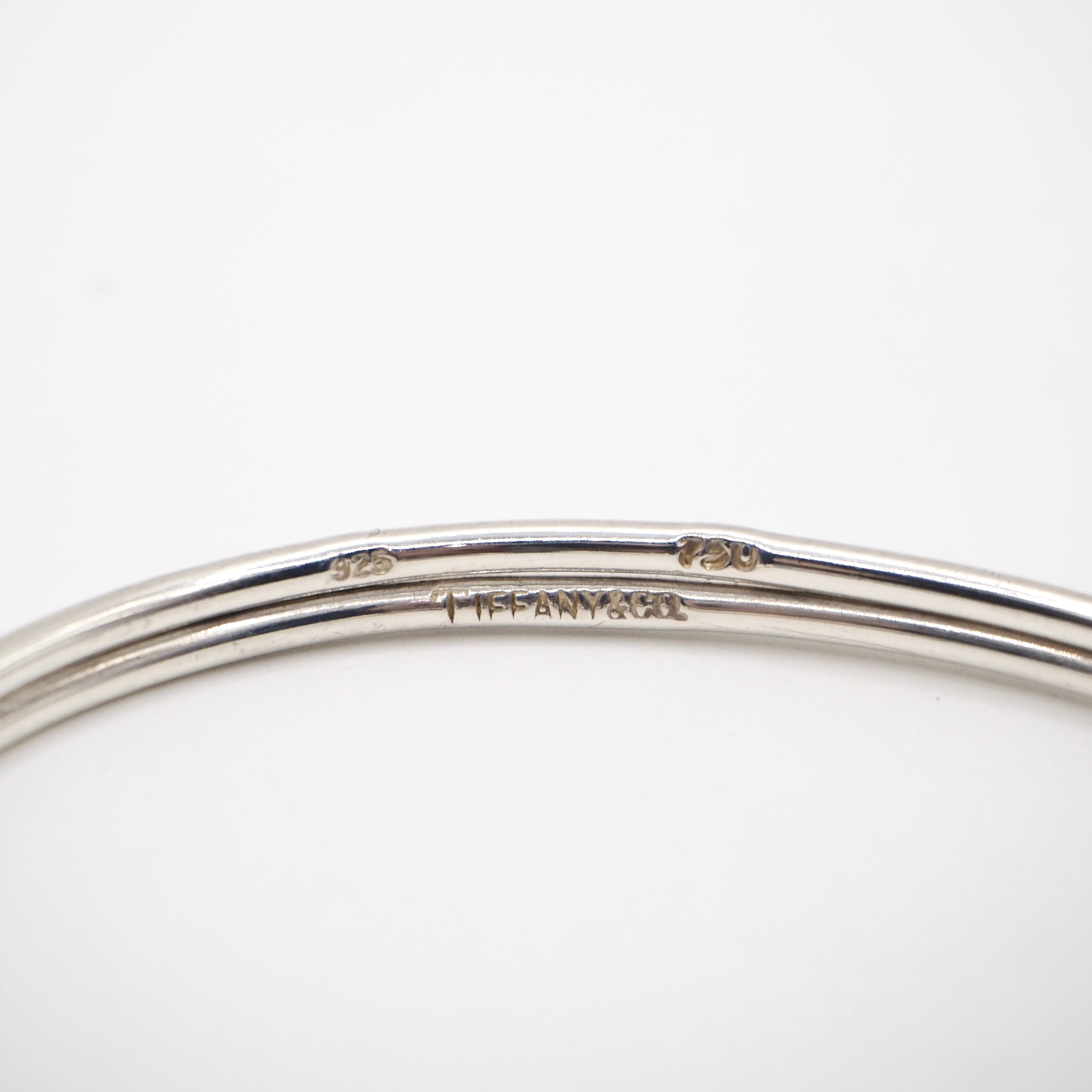 Tiffany&Co. フック&アイ ダブル バングル シルバー925 K18