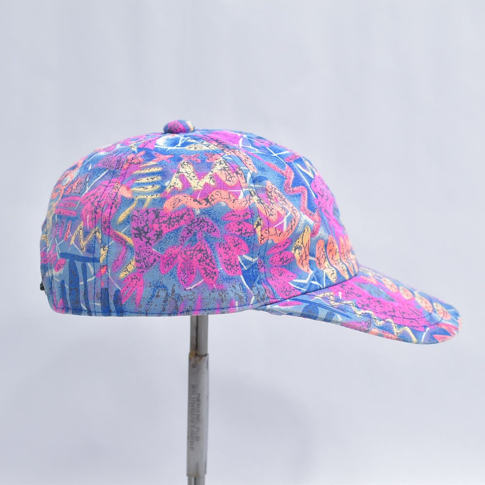 80～90s 日本製 マルチカラー 総柄 6パネルキャップ CAP 帽子