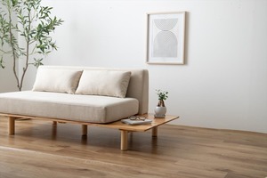 【幅150cm】Monica 2人掛けサイドテーブル付きソファ