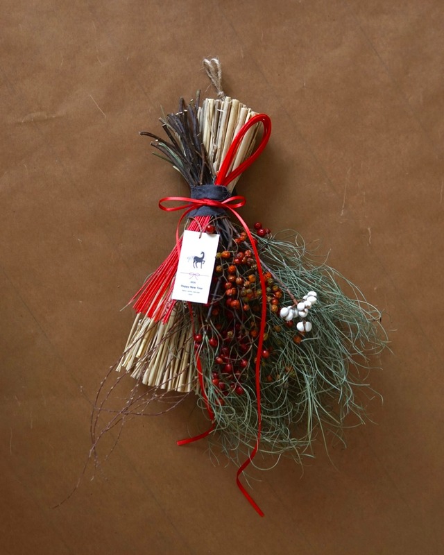 ドライフラワーのしめ飾りD