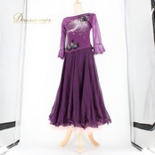 社交ダンス 衣装 スタンダード ドレス ワンピース パーティドレス ICHIOKU イチオク 紫 黒 ラインストーン ブラック系 パープル系 ピンク系 レース パーティー用 競技用 フォーマル おしゃれ 高級感 きらめく スパンコール スタイルアップ 女性用 伸縮性 カジュアル ドレッシー お手入れ簡単 薄手 軽量 ドレスアップ