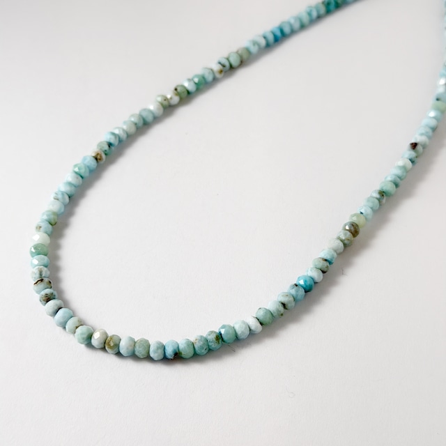 Lagoon Original ラリマー ボタンカット  4.5 mm 一連 ネックレス　40/45/50 cm
