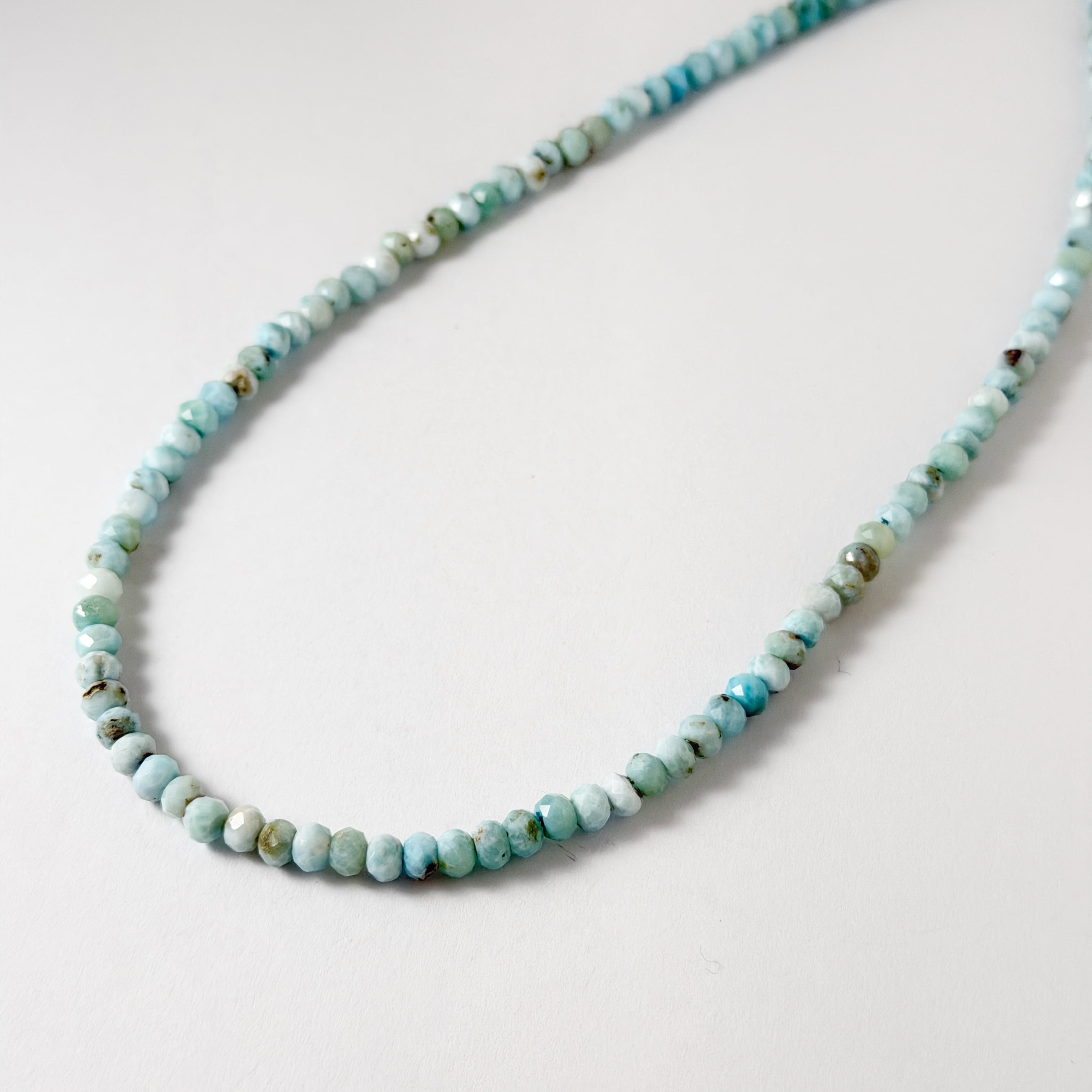 Lagoon Original ラリマー ボタンカット 4.5 mm 一連 ネックレス 40/45/50 cm